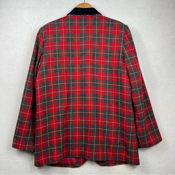 Vintage SAG HARBOR Wool Blend Plaid Blazer Women’s Size 12 Single Button Closure - Picture 5 of 10